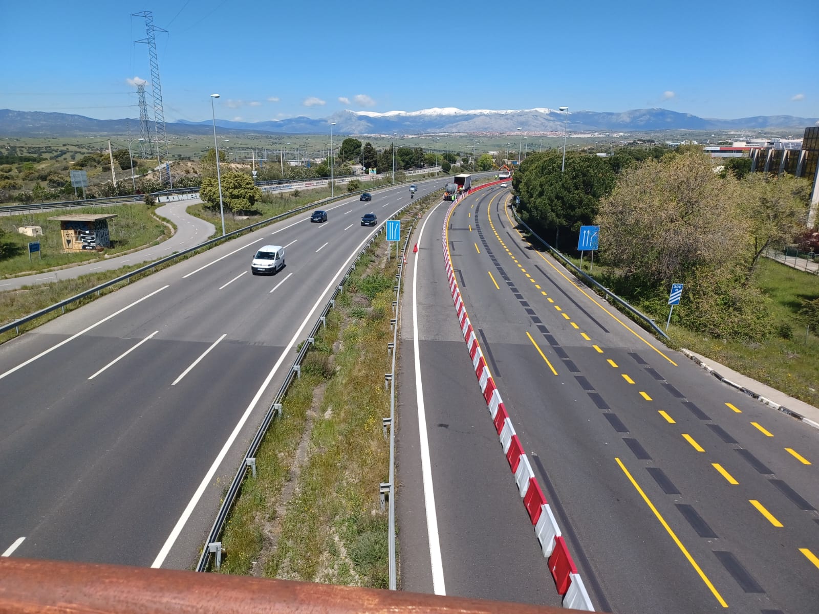 imagen obras tercer carril m-607 dia 23 abril-25