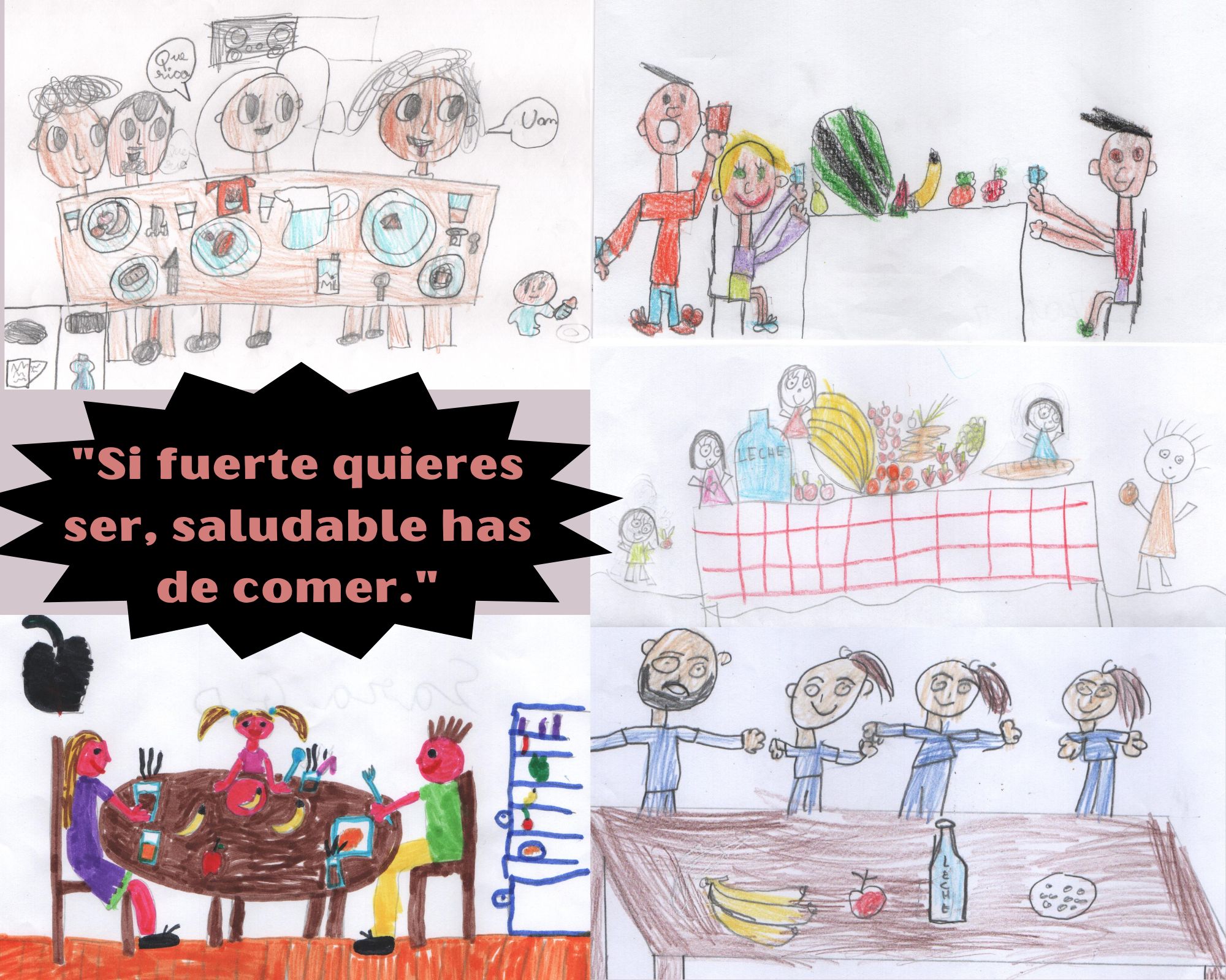 dibujo hecho por un niño sobre desayuno