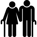 Icono de pareja de personas mayores