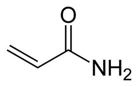 Fórmula química de la acrilamida