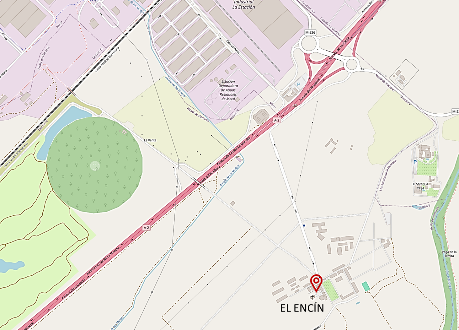 Mapa de localización de El Encín