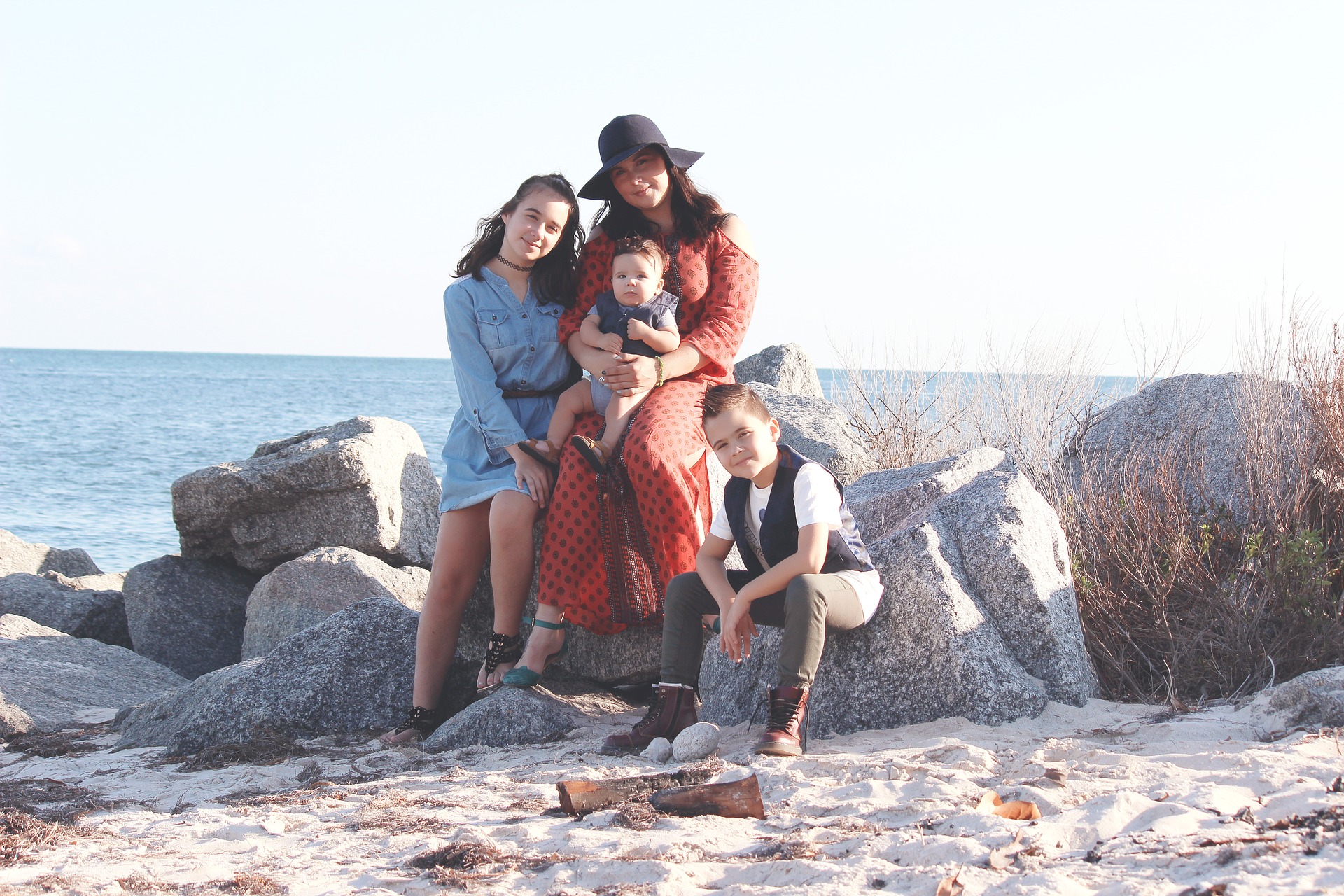 Familia en la playa