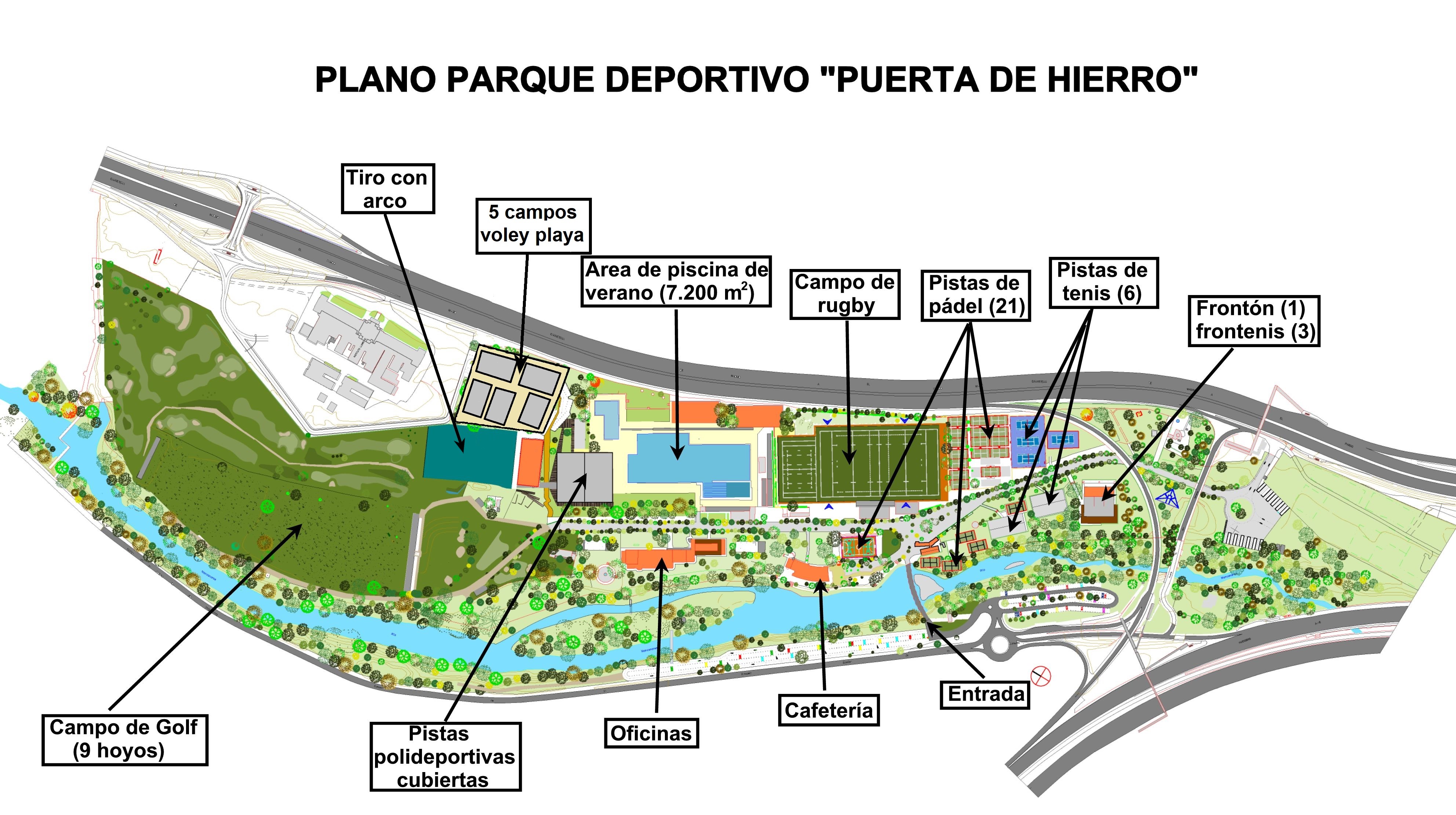 PLANO DEL PARQUE DEPORTIVO PUERTA DE HIERRO