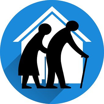 Ancianos en casa dibujo